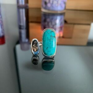 Turquoise and Silver Women's Ring